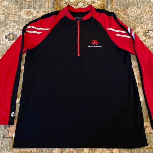 Massey Ferguson Holloway 1/4 Pullover Color Black/Red Size Large - Picture 1 of 5